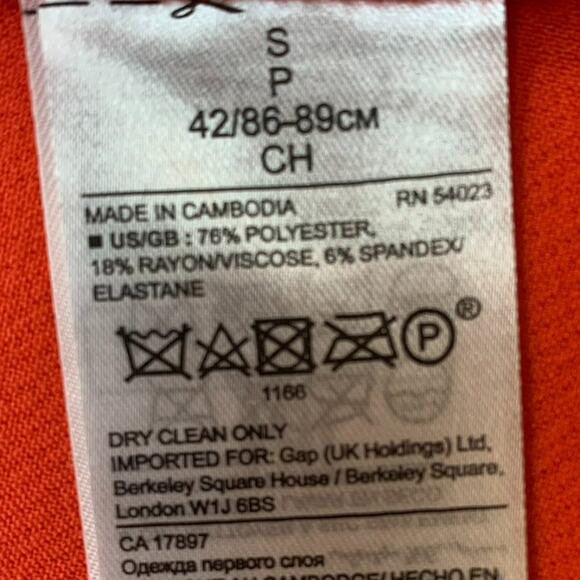 Banana Republic Womens S Top Orange Darted Neck Banded Bottom Women's - Picture 11 of 12